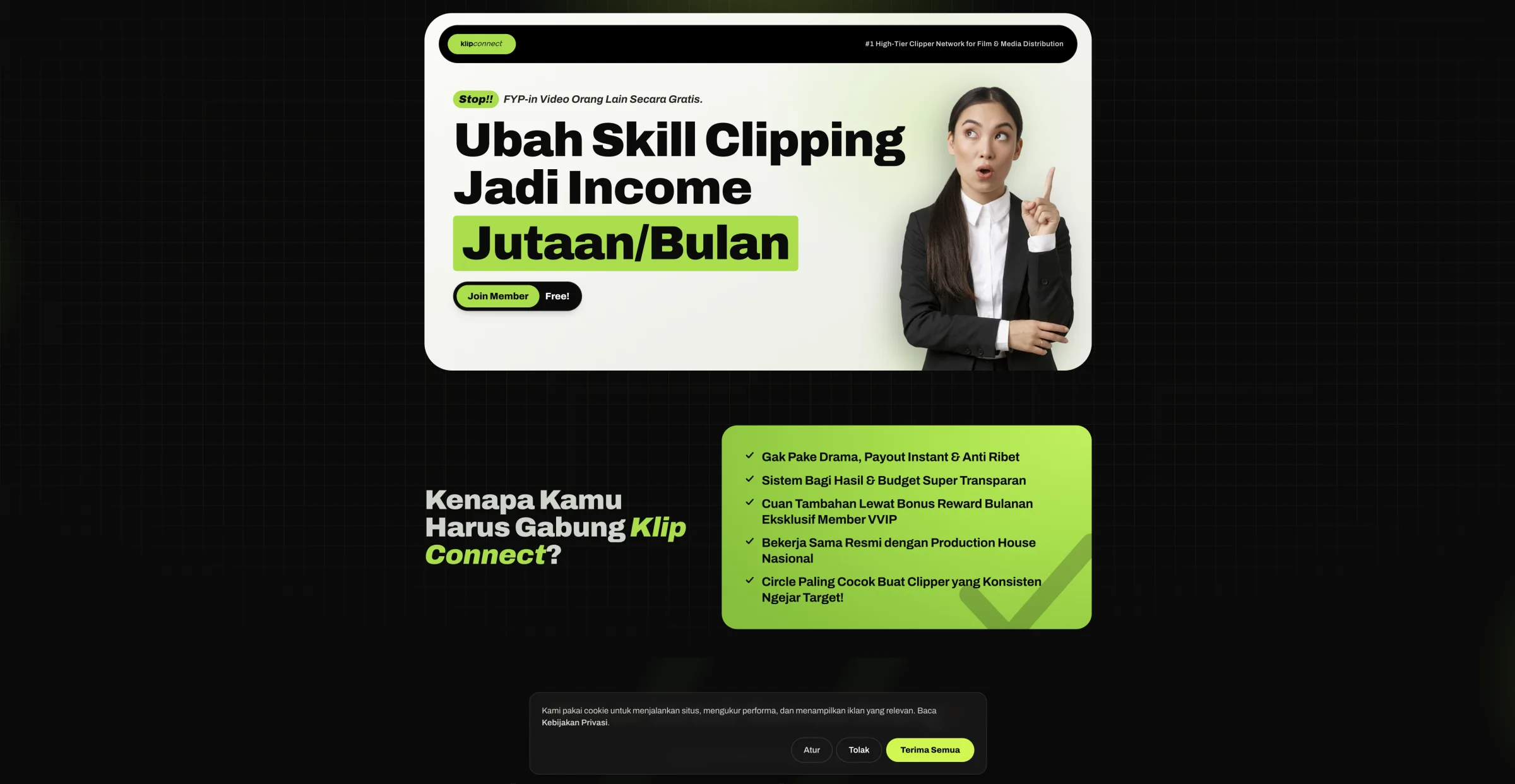 Landing Page Clipper Klipconnect